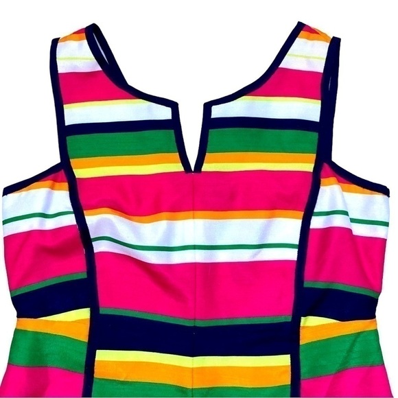 Laundry by Shelli Segal bold multi color stripe fitted shift dress - Picture 4 of 10